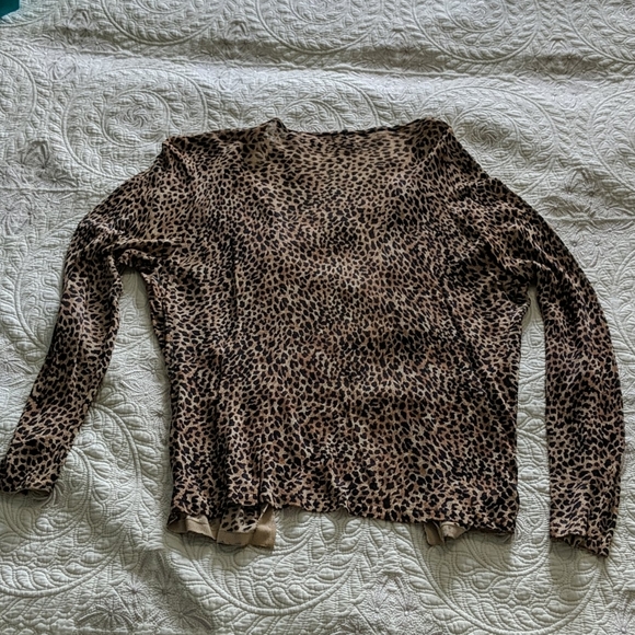 Dana Buchman Leopard print cardigan - Picture 2 of 7